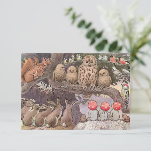 Bosdieren en Kinderen Elsa Beskow Bedankkaart (Staand voorkant)