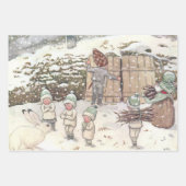 Bosdieren en kinderen Elsa Beskow Inpakpapier Vel (Voorkant 2)