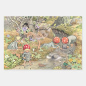 Bosdieren en kinderen Elsa Beskow Inpakpapier Vel (Voorkant)