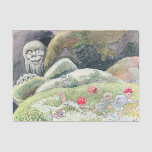 Bosdieren en kinderen Elsa Beskow Tissuepapier (Voorkant)