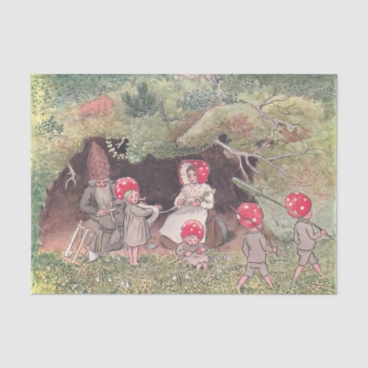 Bosdieren en kinderen Elsa Beskow Tissuepapier (Voorkant)