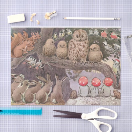 Bosdieren en kinderen Elsa Beskow Tissuepapier (Craft)