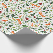 Bosdieren en natuur Kerst illustratie Cadeaupapier (Hoek)