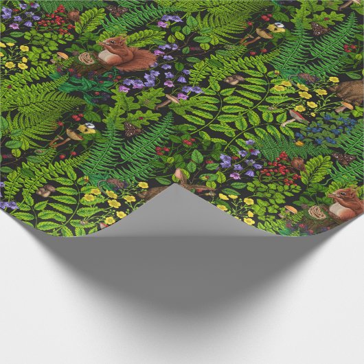 Bosdieren en planten cadeaupapier (Hoek)