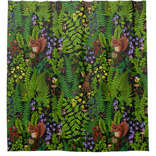 Bosdieren en planten douchegordijn (Voorkant)
