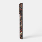 Bosdieren en planten in rood en bruin iPhone hoesje (Linkerkant)