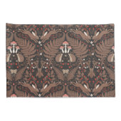 Bosdieren en planten in rood en bruin kussensloop (Achterkant-Rechts)