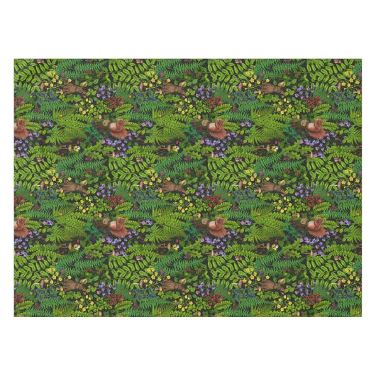 Bosdieren en planten tafelkleed (Voorkant (Horizontaal))
