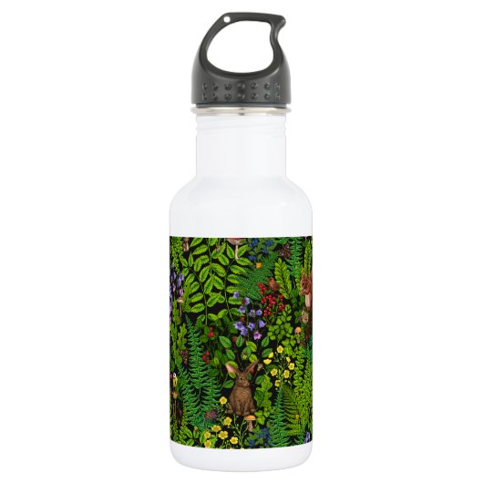 Bosdieren en planten waterfles  (Voorkant)