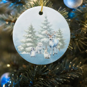 Bosdieren en rendieren Blue Christmas Keramisch Ornament