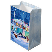 Bosdieren en Retro RV Camper Medium Cadeauzakje (Voorkant Gekanteld)