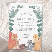 Bosdieren Eucalyptus Groene Baby Shower Kaart