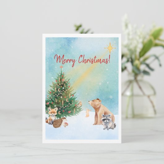 Bosdieren Feestdagenkaart (Staand voorkant)