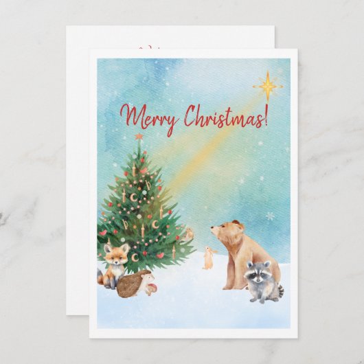 Bosdieren Feestdagenkaart (Voorkant / Achterkant)