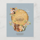 Bosdieren Feestje voor Baby Jongen 1e Verjaardag  Flyer (Voorkant)