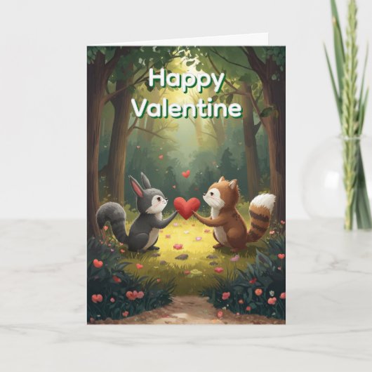 Bosdieren Fijne Valentijn Kaart (Voorkant)