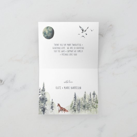 bosdieren | Forest Baby shower Dank u Bedankkaart (Binnen)