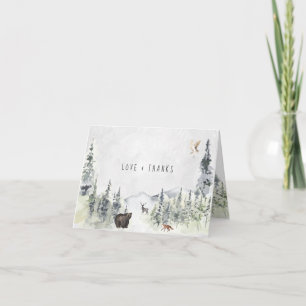bosdieren   Forest Baby shower Dank u Bedankkaart