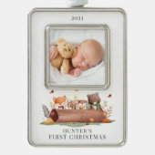 Bosdieren Foto eerst Verzilverd Omlijst Ornament (Voorkant)