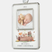 Bosdieren Foto eerst Verzilverd Omlijst Ornament (Links)