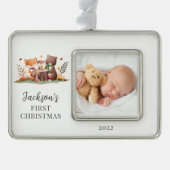 Bosdieren Foto eerst Verzilverd Omlijst Ornament (Voorkant)