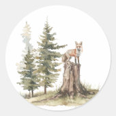 bosdieren | Fox Baby shower Favoriet Ronde Sticker (Voorkant)