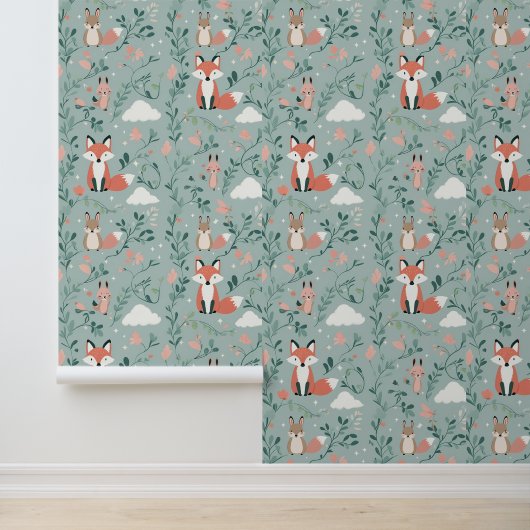 Bosdieren Fox Forest Peel en Stick Behang (Applicatie)
