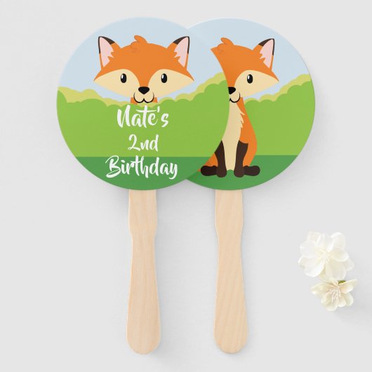 Bosdieren Fox Hand Fan Handwaaier (Voorkant en achterkant)
