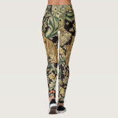 BOSDIEREN, FOX, PEACOCK, HARE IN GROENE PLANTEN LEGGINGS (Achterkant)