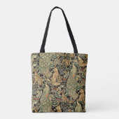 BOSDIEREN, FOX, PEACOCK, HARE IN GROENE PLANTEN TOTE BAG (Achterkant)