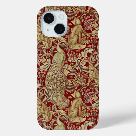 BOSDIEREN, FOX, PEACOCK, HARE IN RODE PLANTEN Case-Mate iPhone CASE (Achterkant)