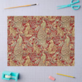 BOSDIEREN, FOX, PEACOCK, HARE IN RODE PLANTEN TISSUEPAPIER (Craft)