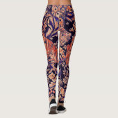 BOSDIEREN, FOX, PEACOCK, HARE PINK BLUE FLORAL LEGGINGS (Achterkant)