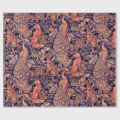 BOSDIEREN, FOX, PEACOCK, HARE, PINKBLAUWVLOEISTOF CADEAUPAPIER (Vlak)