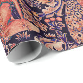 BOSDIEREN, FOX, PEACOCK, HARE, PINKBLAUWVLOEISTOF CADEAUPAPIER (Rol Hoek)