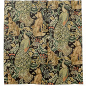 BOSDIEREN, Fox, Peacock, hazen in groene bloemen Douchegordijn (Voorkant)