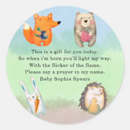 Bosdieren - Gebedskaarsetiket Ronde Sticker