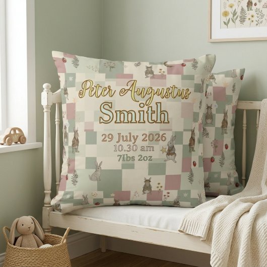 Bosdieren Geboorte Statistieken Aandenken | Patchw Kussen