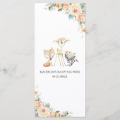 Bosdieren Gele Bloemen Groen Douche Programmakaart (Achterkant)