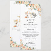 Bosdieren Gele Bloemen Groen Douche Programmakaart (Voorkant / Achterkant)