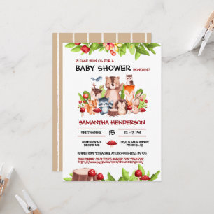 Bosdieren Genderneutraal Baby shower Kaart