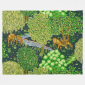 BOSDIEREN, GEZIEN DOOR EEN BROOK Blauwe Florence Fleece Deken (Voorkant (Horizontaal))