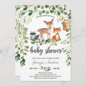 Bosdieren groen boho baby shower kaart (Voorkant / Achterkant)