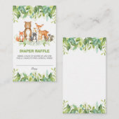 Bosdieren Groen Bos Jongen Luier Raffle Informatiekaartje (Voorkant / Achterkant)