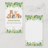 Bosdieren Groen Bos Jongen Luier Raffle Informatiekaartje (Voorkant / Achterkant)