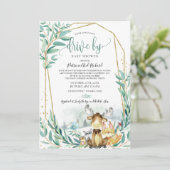 Bosdieren groen rijden met Baby shower Kaart (Staand voorkant)