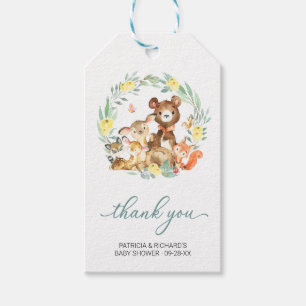 Bosdieren Groene Baby Shower Bedankt Cadeaulabel