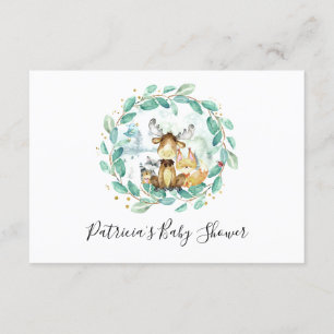 Bosdieren Groene Baby Shower Boek Verzoek Kaart