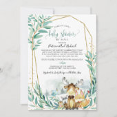 Bosdieren Groene Baby Shower Per Post Kaart (Voorkant)