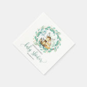 Bosdieren Groene Baby Shower Servet (Hoek)